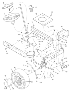 Steering Diagram and Parts List for 7800279-405021X51 2008 Briggs and Stratton Lawn Tractor